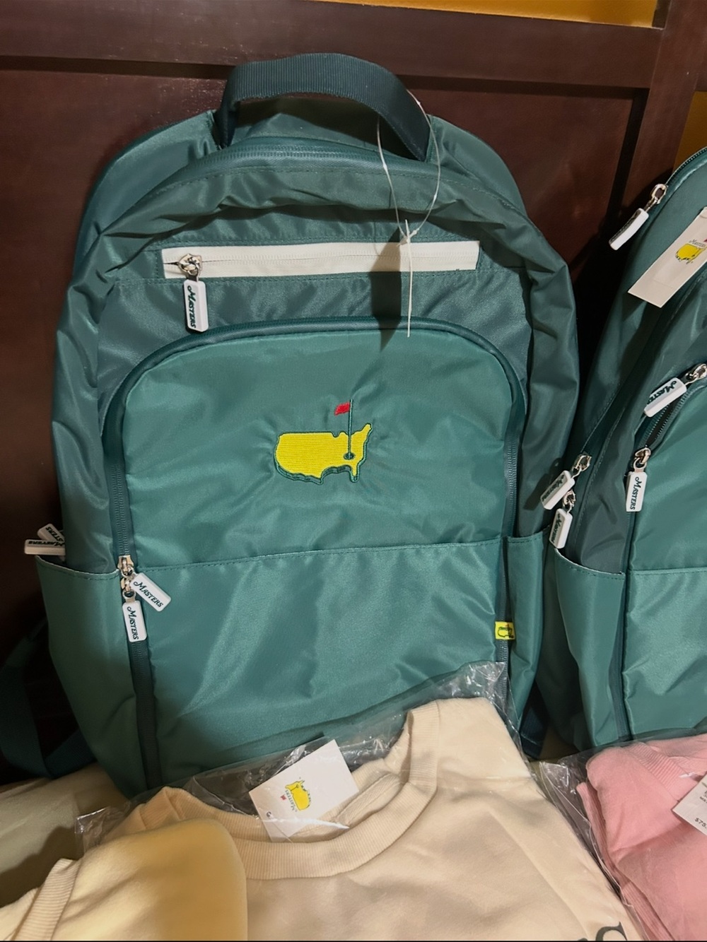 Masters Teal Green Backpack with Yellow Patch